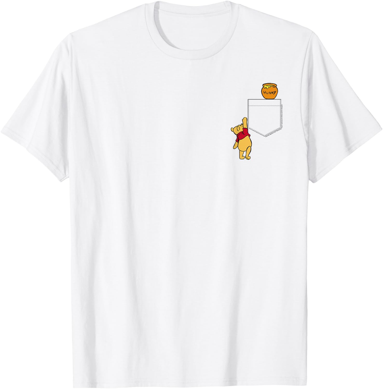 Disney Winnie The Pooh Reaching For Pocket Honey V2 , White T-Shirt - T-Shirt | White