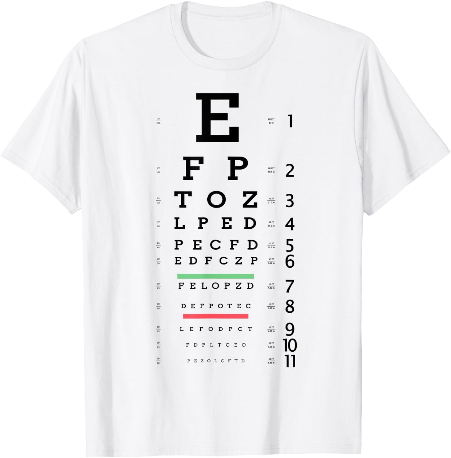 Optometrist Snellen Eye chart Optotype Optometry Eye Doctor T-Shirt - T-Shirt | White