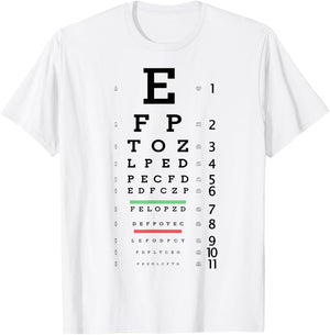 Optometrist Snellen Eye chart Optotype Optometry Eye Doctor T-Shirt - T-Shirt | White
