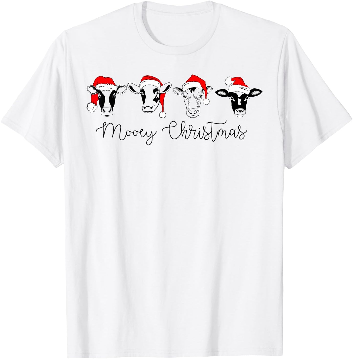 Funny Christmas Cows Mooey Christmas Cute Xmas Cow T-Shirt - T-Shirt | White