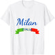 Milan Italy Flag Roma Italia Souvenir Matching Italian T-Shirt - T-Shirt | White
