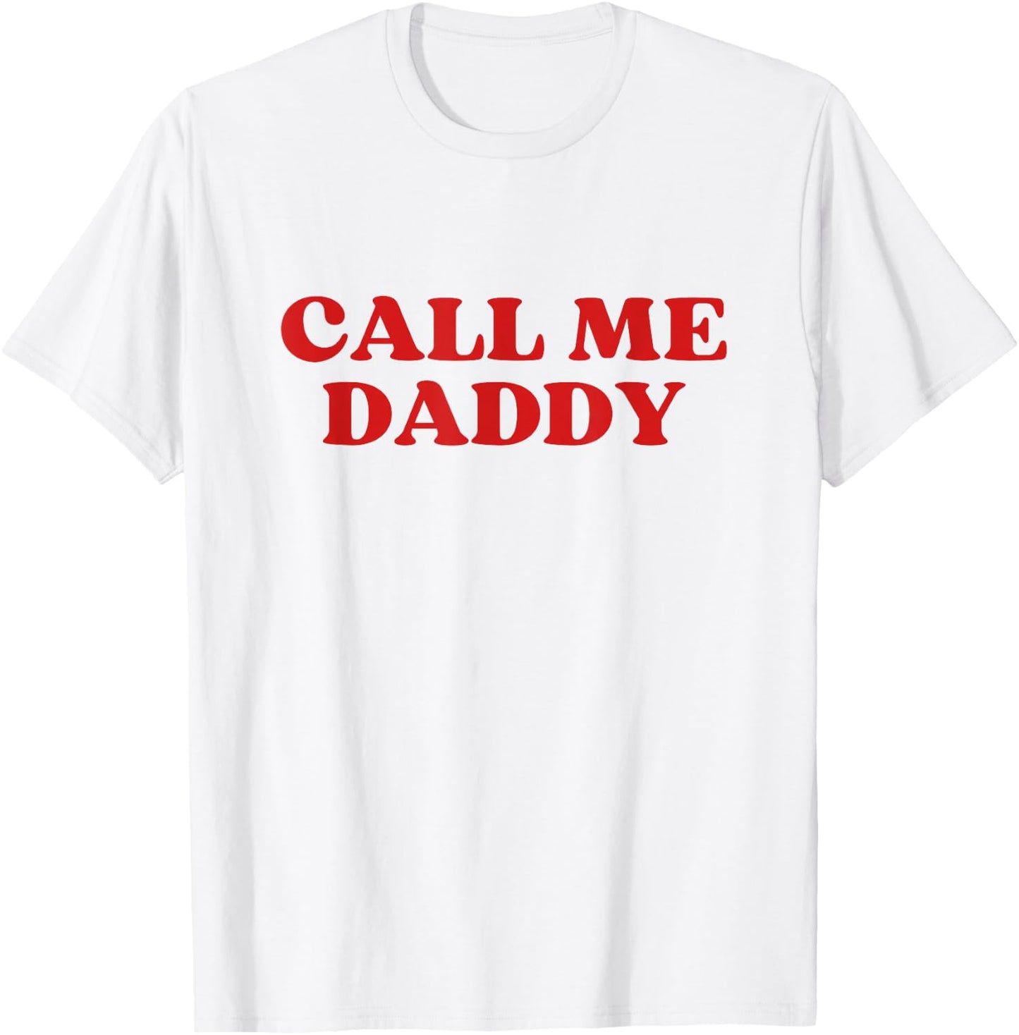 Daddy Call Me Y2k Aesthetic - Weiß, Small - , Klassisch, Retro-Design und Buchstabenmuster T-Shirt - T-Shirt | White