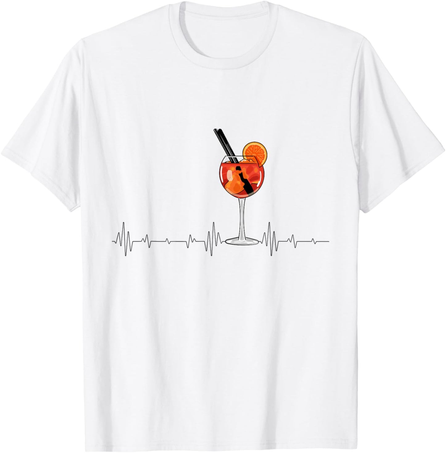 Aperitif Spritz Heartbeat Graphic , White T-Shirt - T-Shirt | White