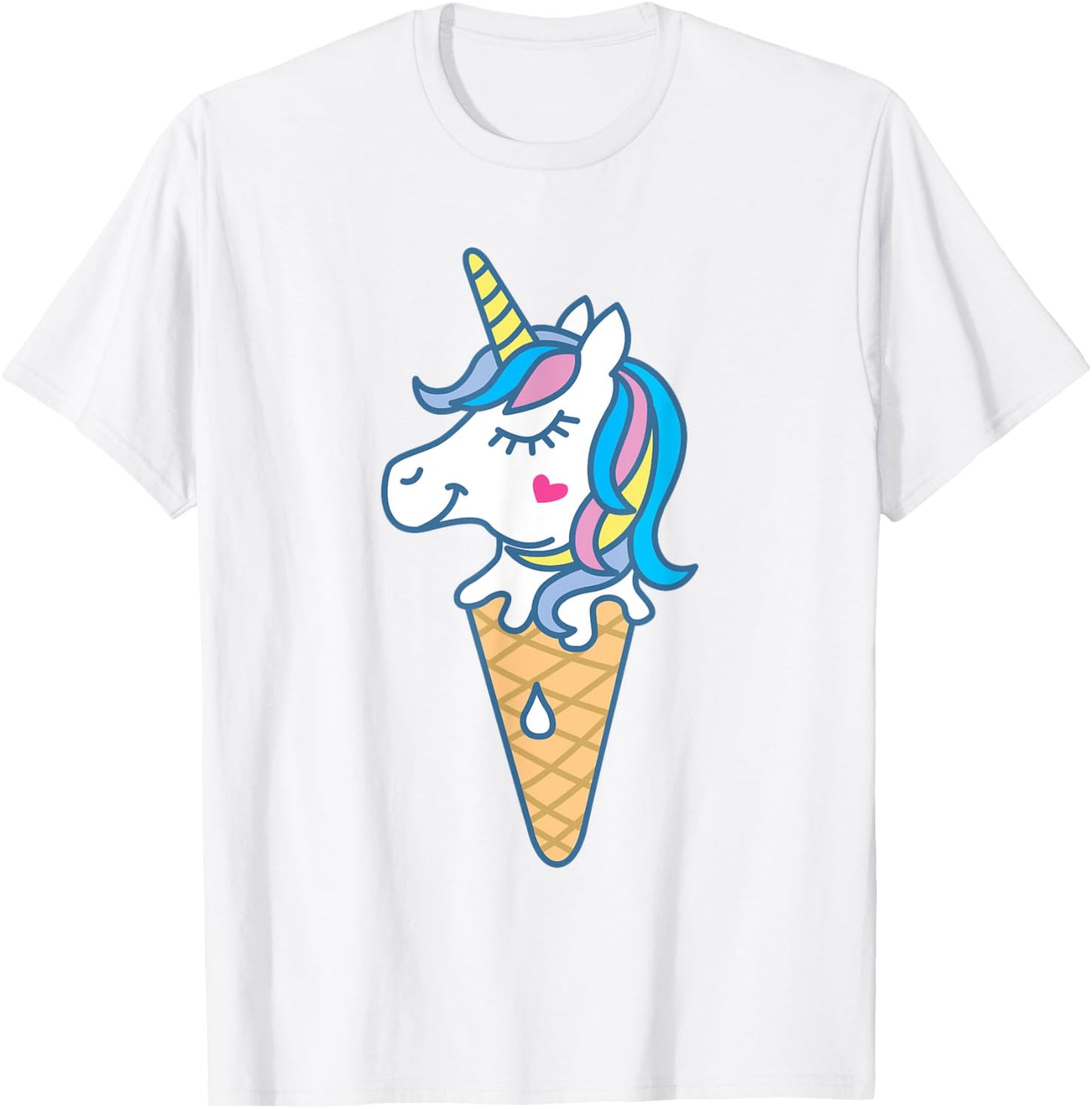 Ice Cream Unicone Art Unicorn Cute Graphic Men Women Kids T-Shirt - T-Shirt | White
