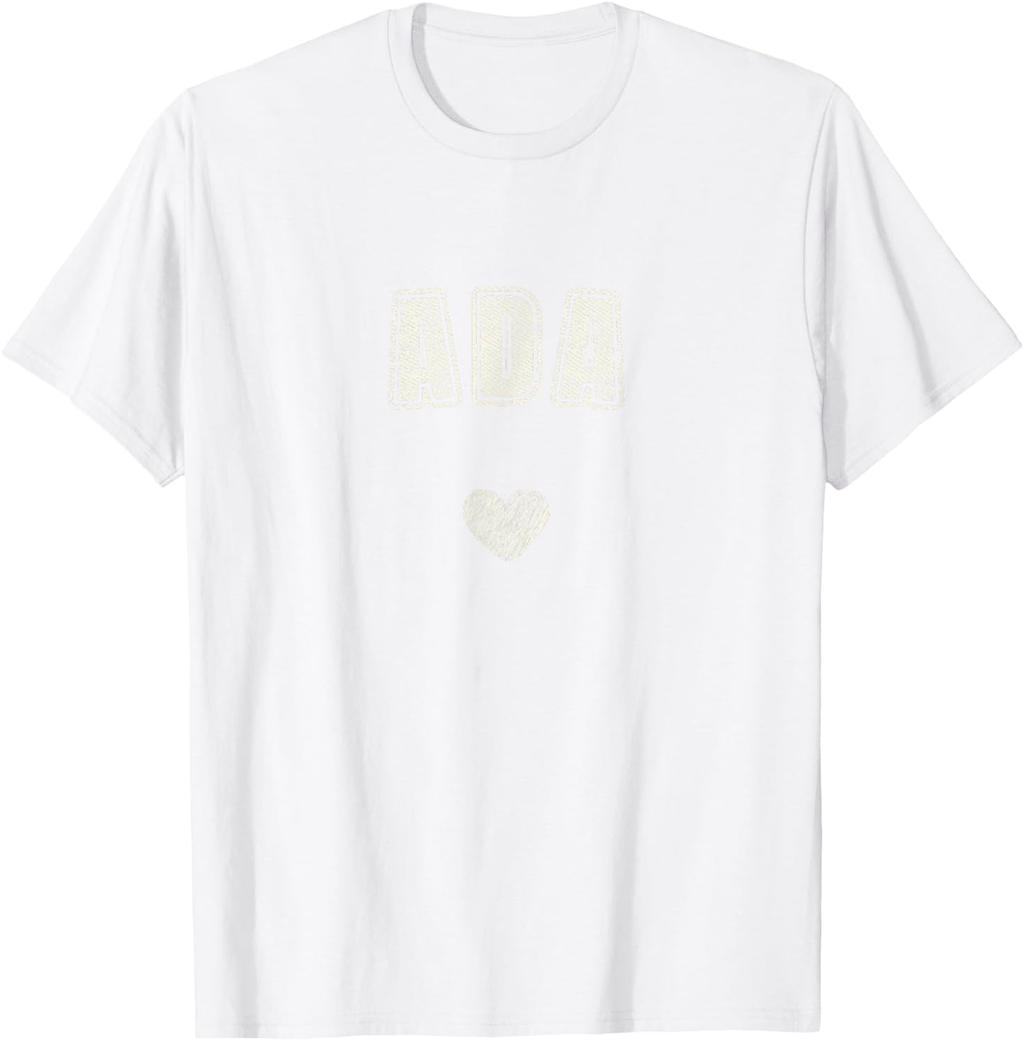Ada Name Cute Heart Retro Love Ada T-Shirt - T-Shirt | White