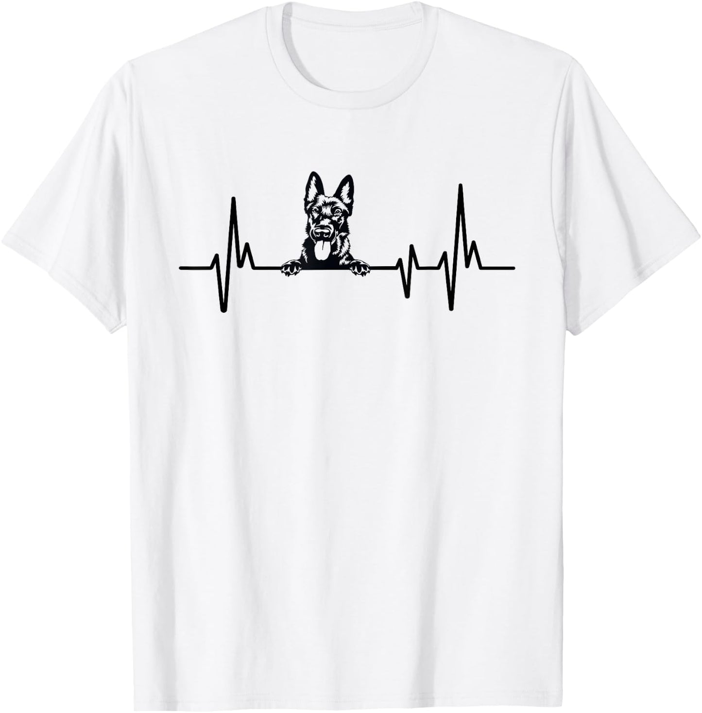 Heartbeat Dog Design Dutch Shepherd Men Women Kids T-Shirt - T-Shirt | White