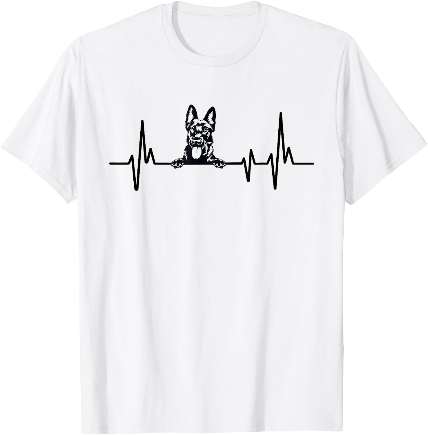 Heartbeat Dog Design Dutch Shepherd Men Women Kids T-Shirt - T-Shirt | White