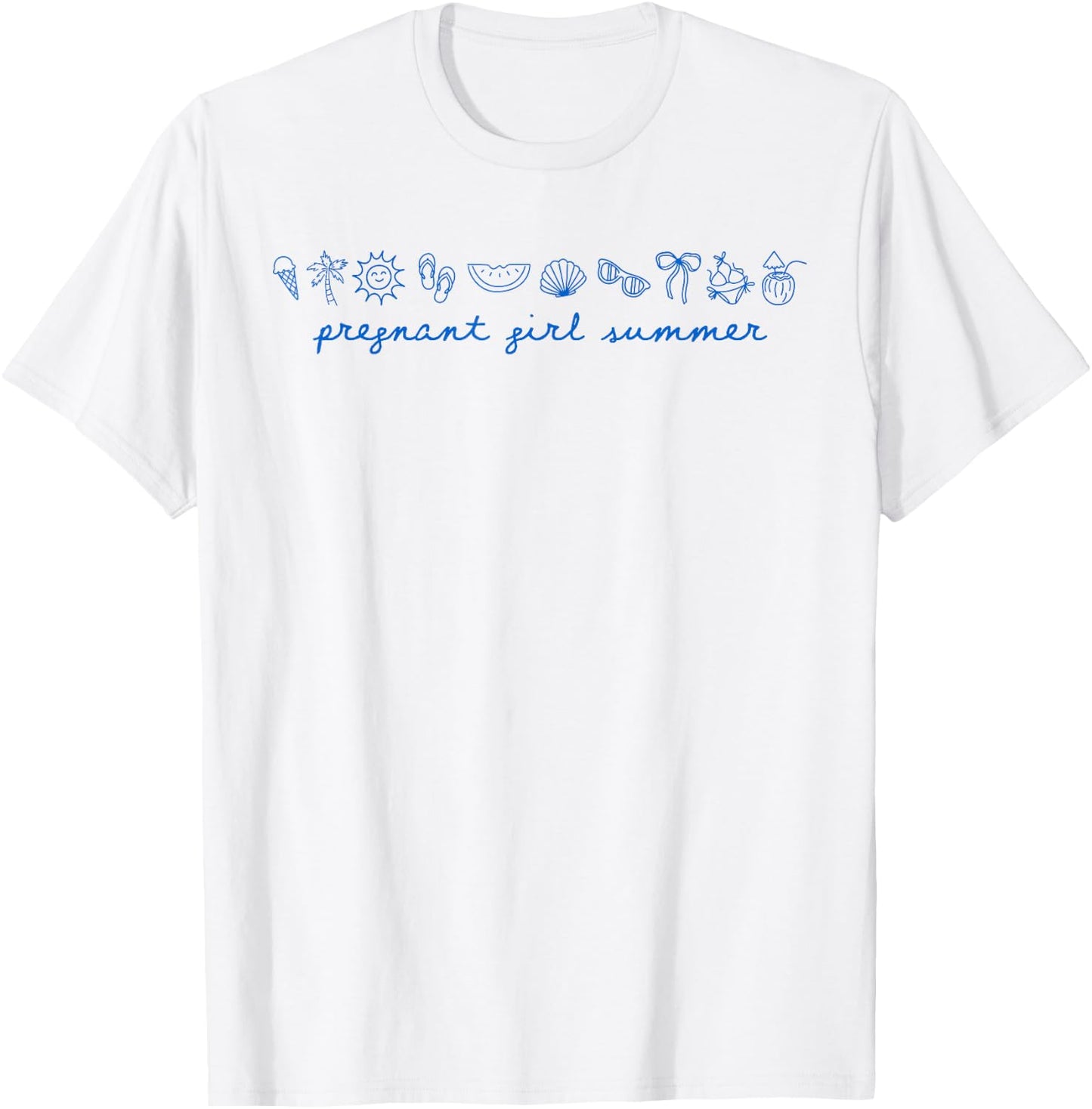Pregnant Girl Summer Funny Baby Announcement Mom T-Shirt - T-Shirt | White
