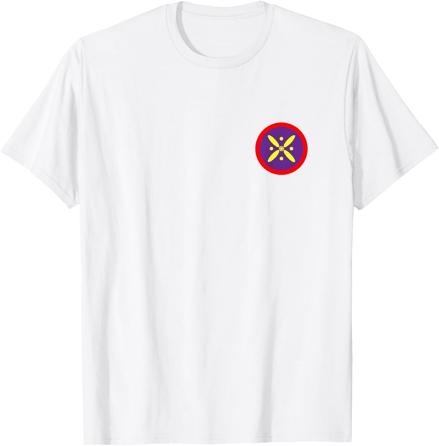 Derafsh Kaviani Lotus Flower Iranian History Flag Badge , gray T-Shirt - T-Shirt | White