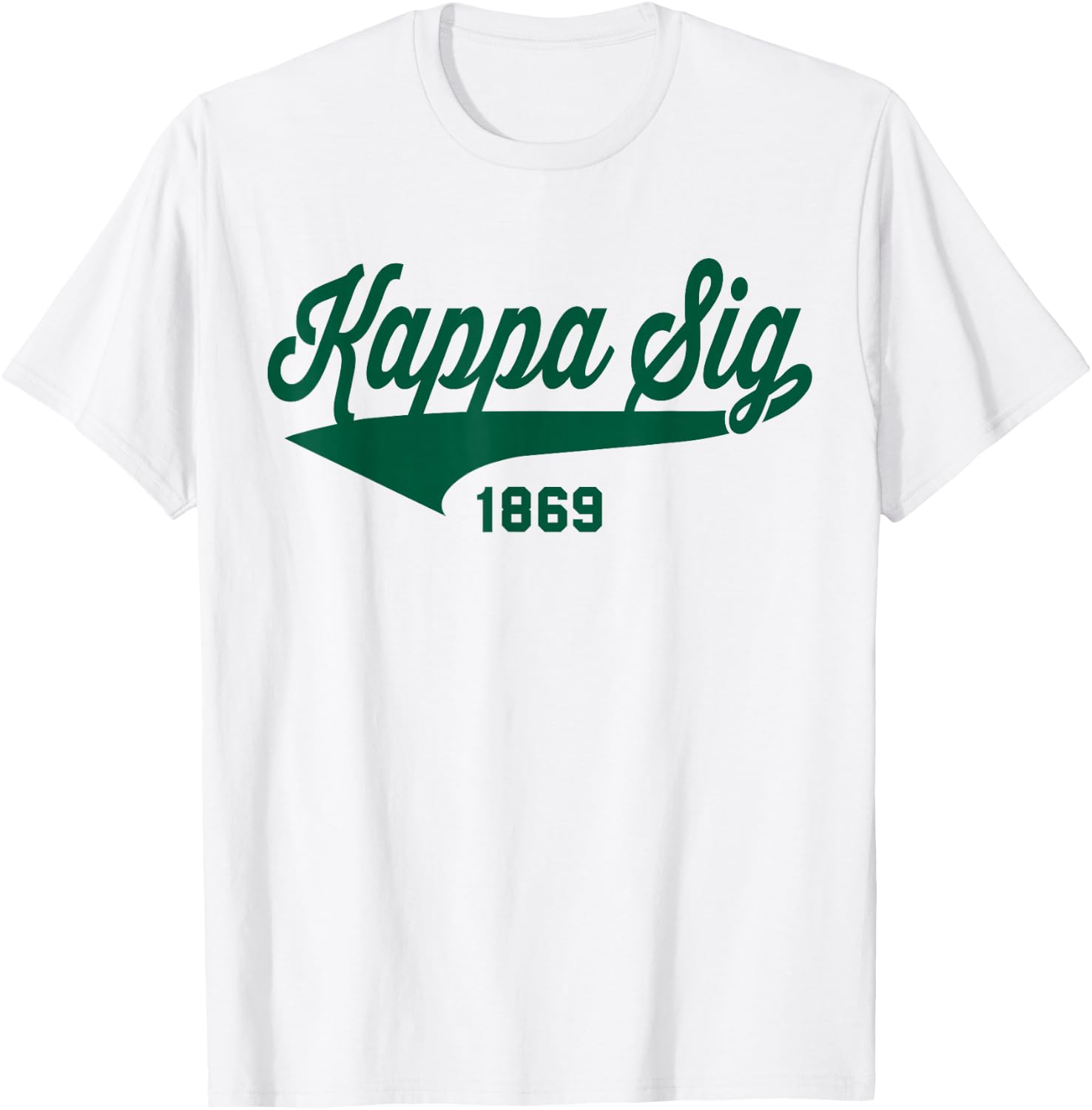 Kappa Sigma Officially Licensed Emerald Green Retro Script T-Shirt - T-Shirt | White