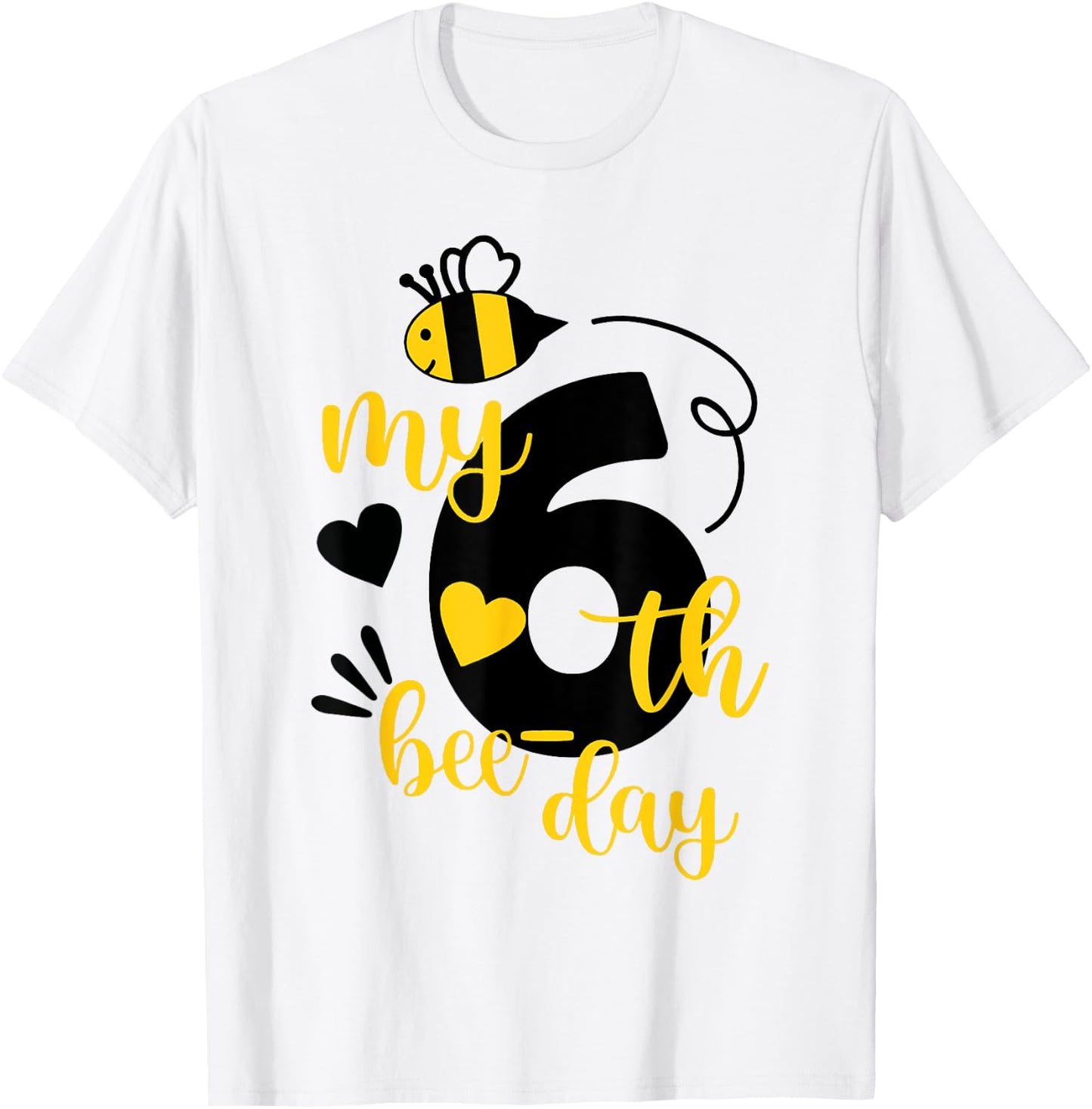 It's My 6th Bee Day - 6 Years Old Birthday Party Girl T-Shirt - T-Shirt | White
