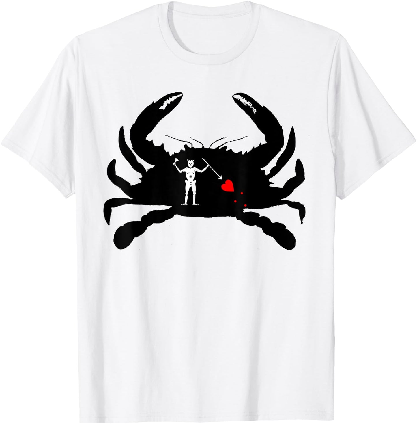 Blackbeard The Pirate Jolly Roger Crab Silhouette T-Shirt - T-Shirt | White