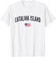 Patriotic USA Flag Stencil Catalina Island CA Women Kids Men T-Shirt - T-Shirt | White