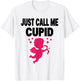 Just Calls Me Cupid Valentine Love Amor Kids Boy Girl , gray T-Shirt - T-Shirt | White