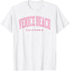 Venice Beach California Retro Preppy Throwback Pink Text T-Shirt - T-Shirt | White