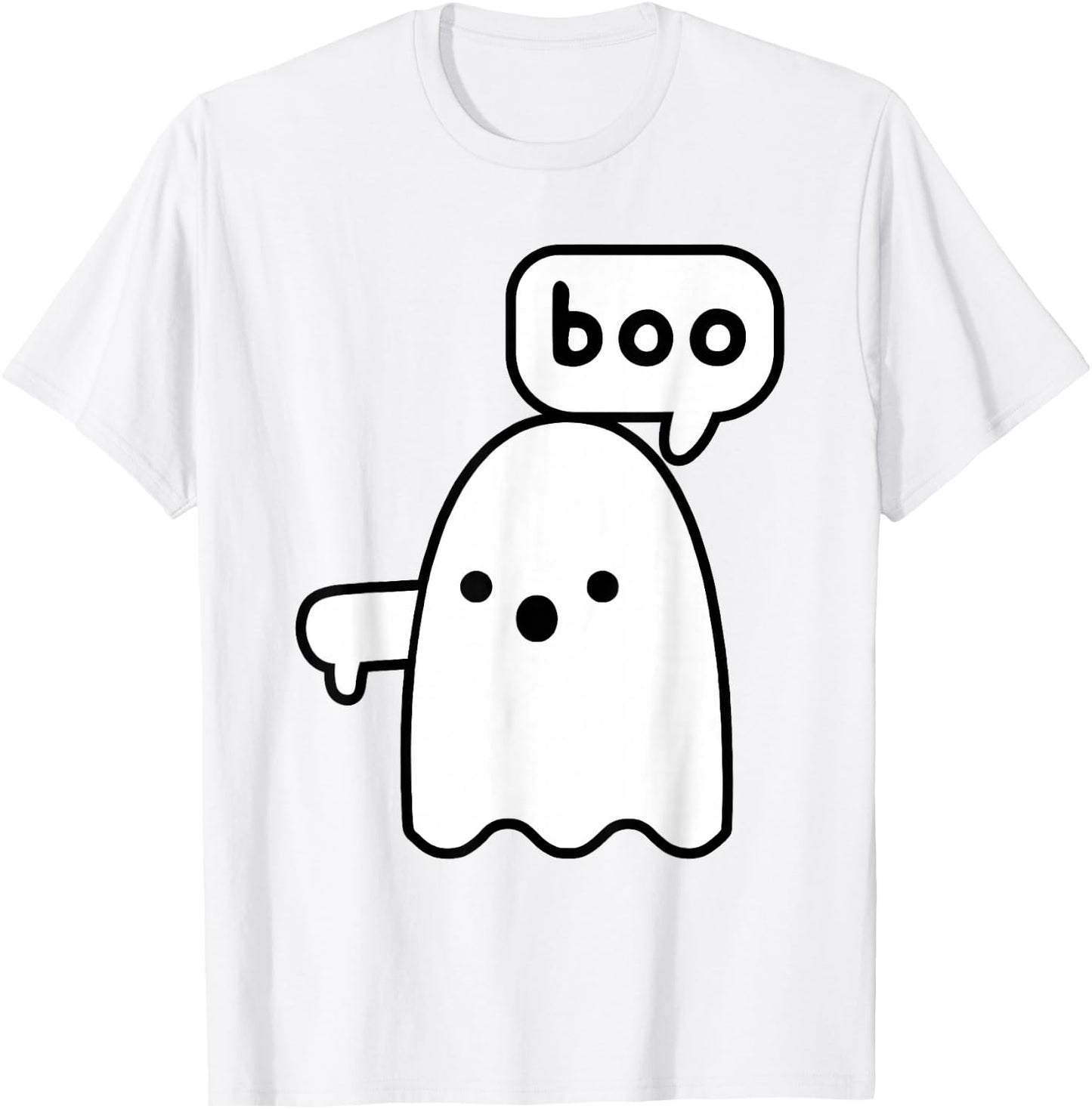 Thumbs Down Ghost Screaming Boo Disapproval Ghost halloween T-Shirt - T-Shirt | White