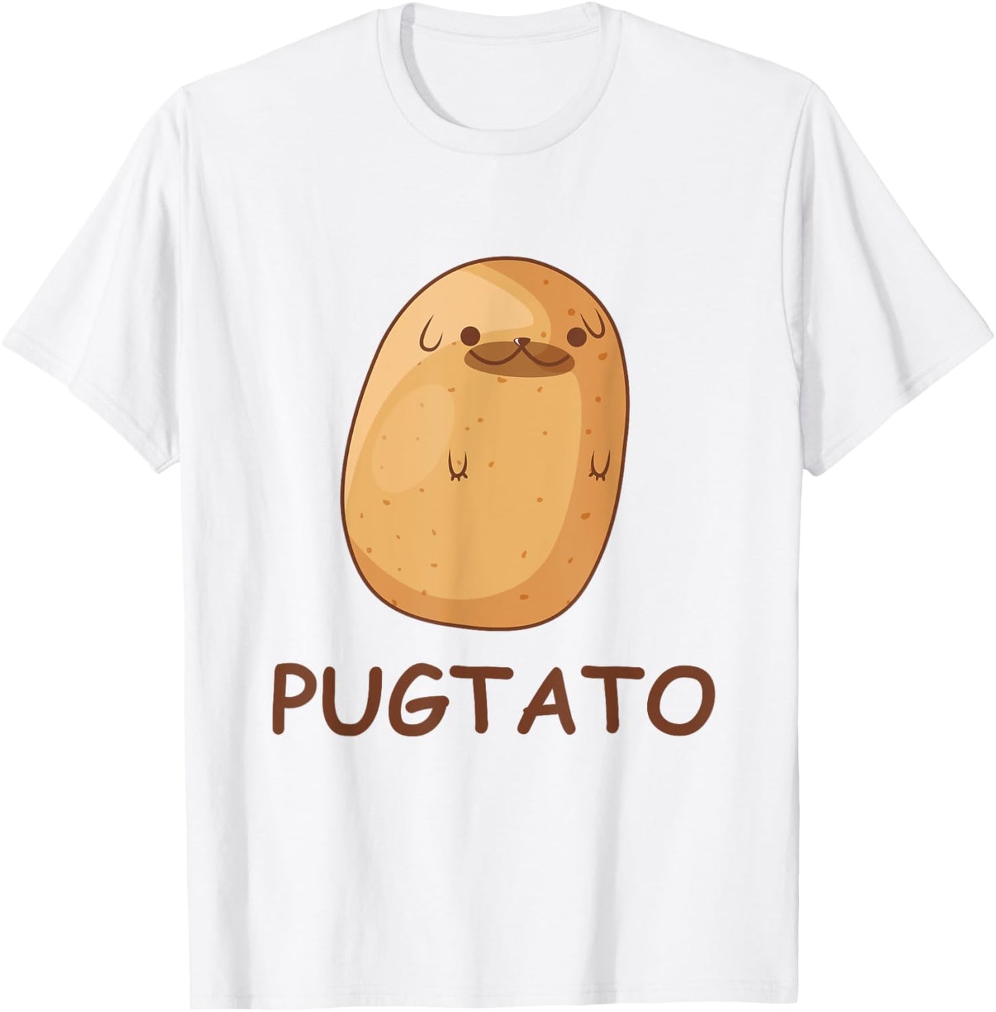 Cute Pug Potato Shirt Funny Dog Potato PUGTATO T-Shirt - T-Shirt | White