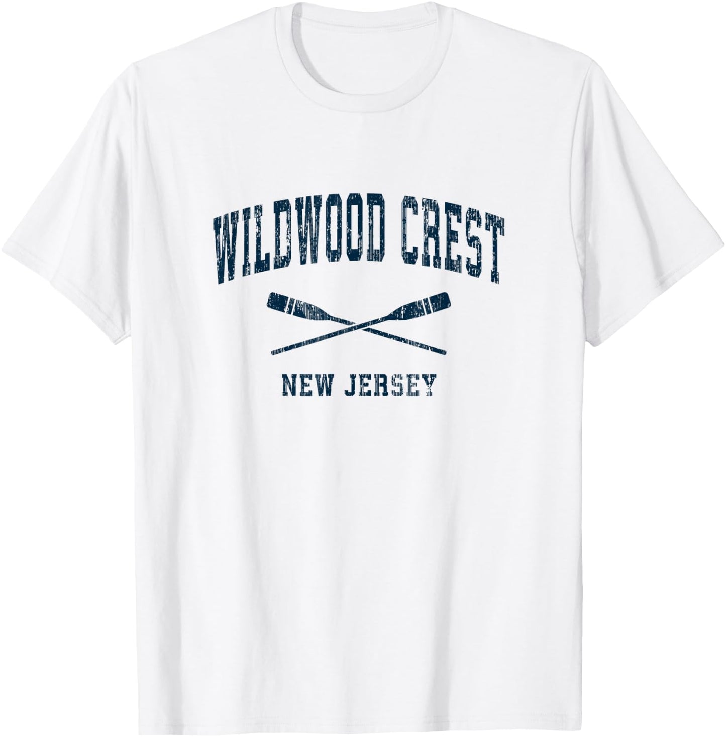Wildwood Crest New Jersey Vintage Nautical Paddles Sports Oa T-Shirt - T-Shirt | White