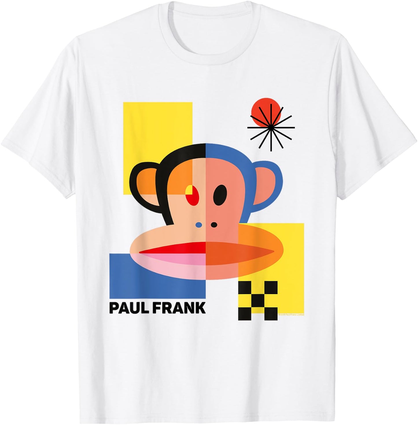 Paul Frank Julius Abstract 80s Block Art T-Shirt - T-Shirt | White