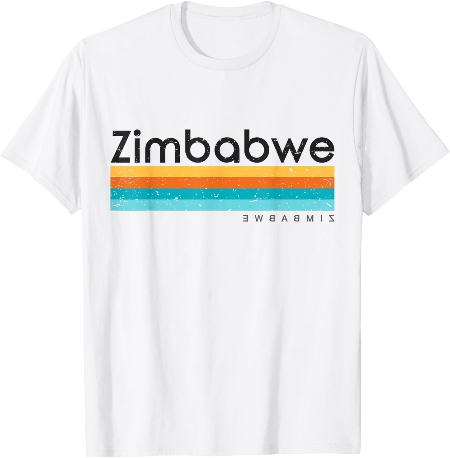 Vintage Retro Zimbabwe Design T-Shirt - T-Shirt | White