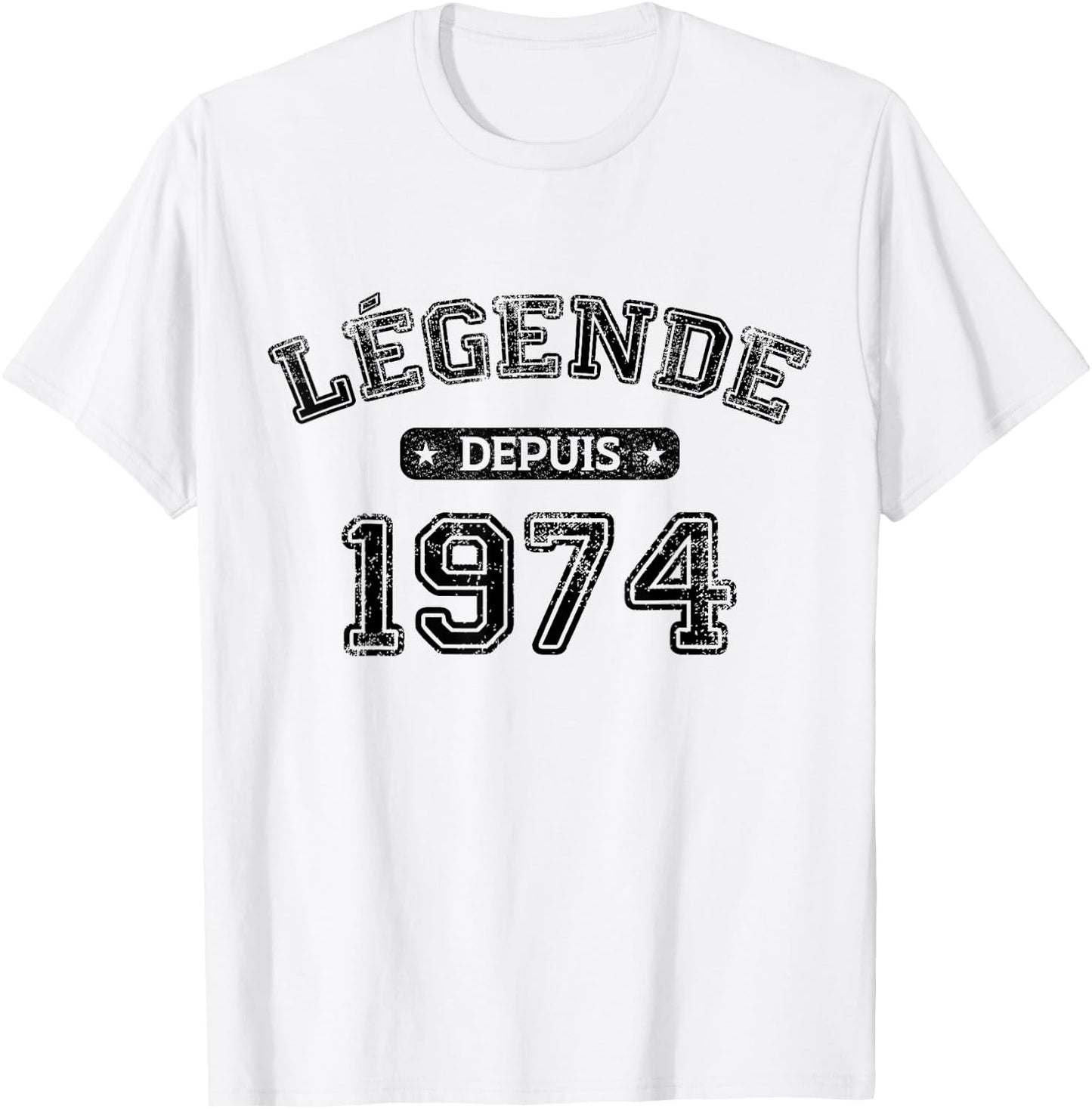 Birthday 50 Years Legend Since 1974 Birthday , grey, S T-Shirt - T-Shirt | White