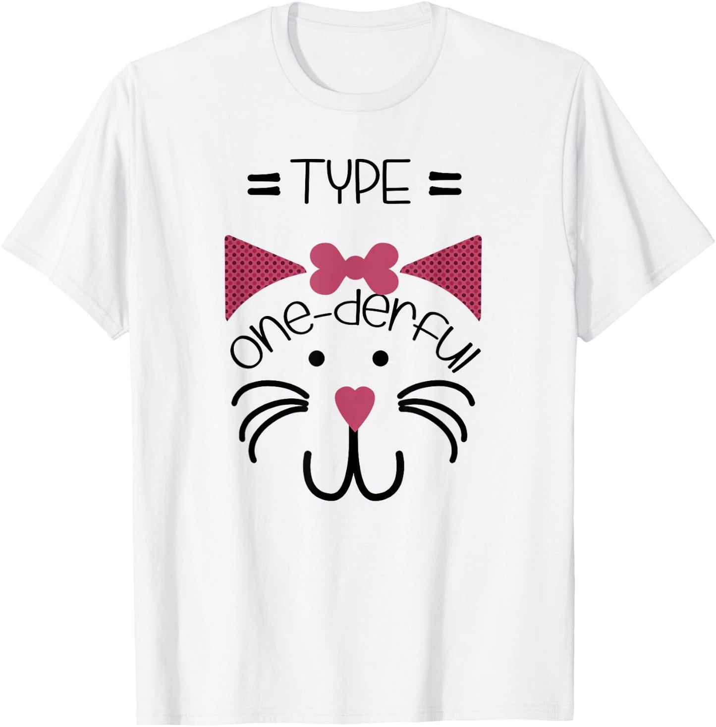 Type one-derful Cat Type1 diabetes shirt for kid t1 T1D girl T-Shirt - T-Shirt | White