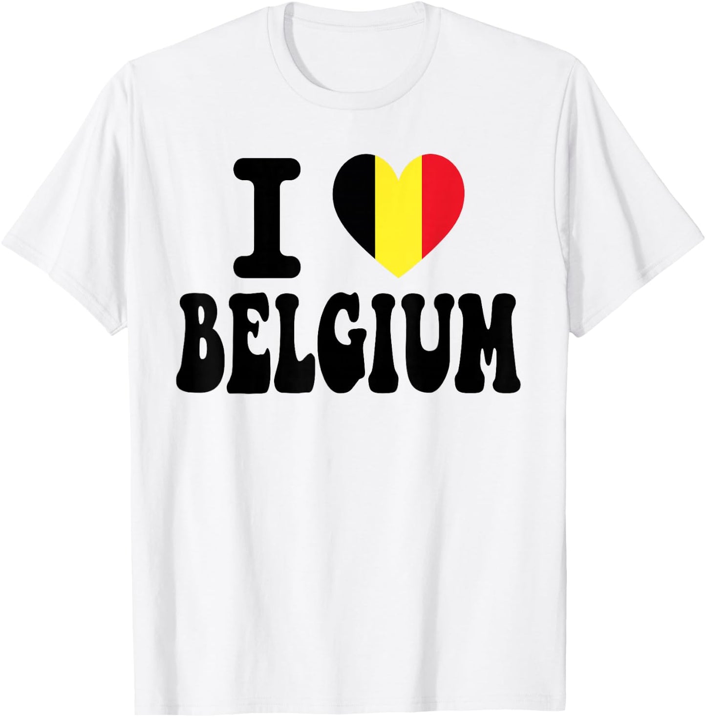 I Love Belgium Heart Flag Retro Travel Souvenir T-Shirt - T-Shirt | White