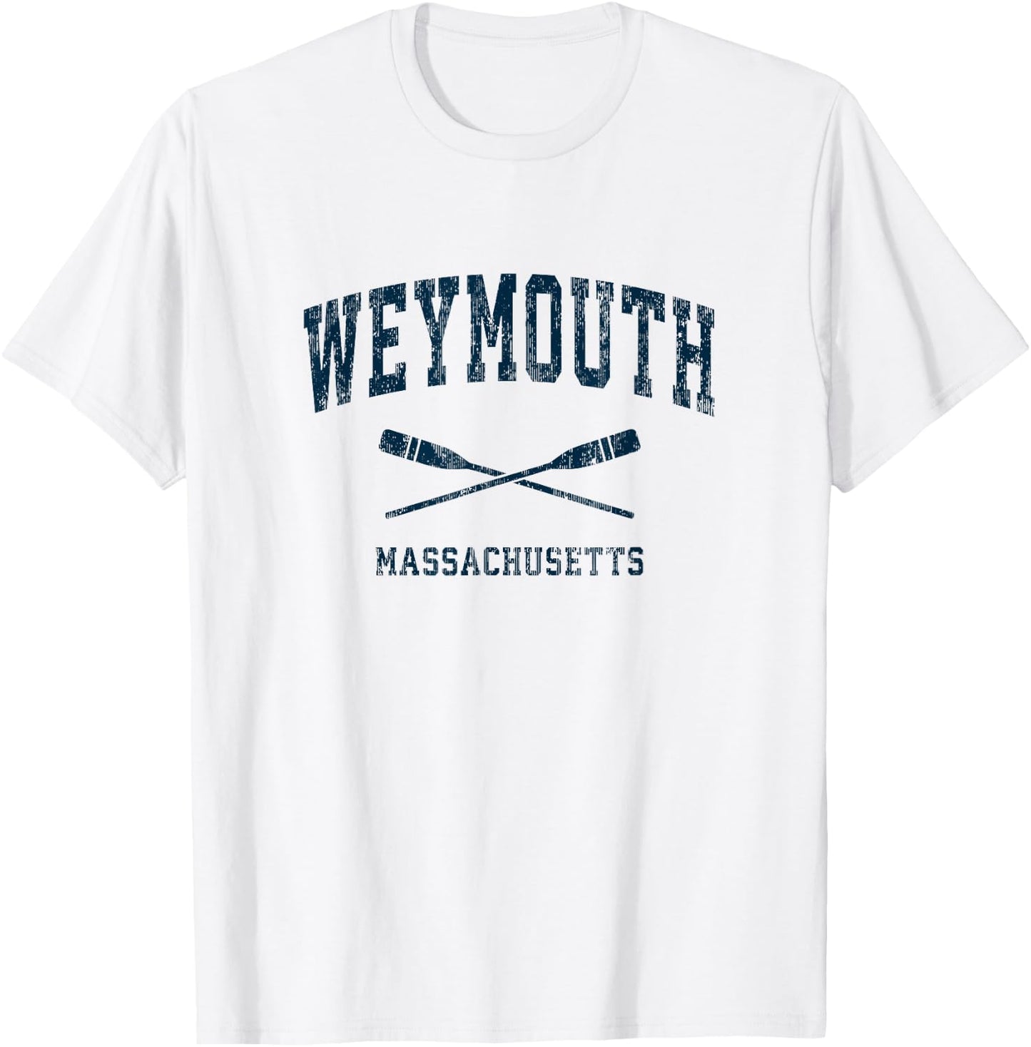 Weymouth Massachusetts Vintage Nautical Paddles Sports Oars T-Shirt - T-Shirt | White