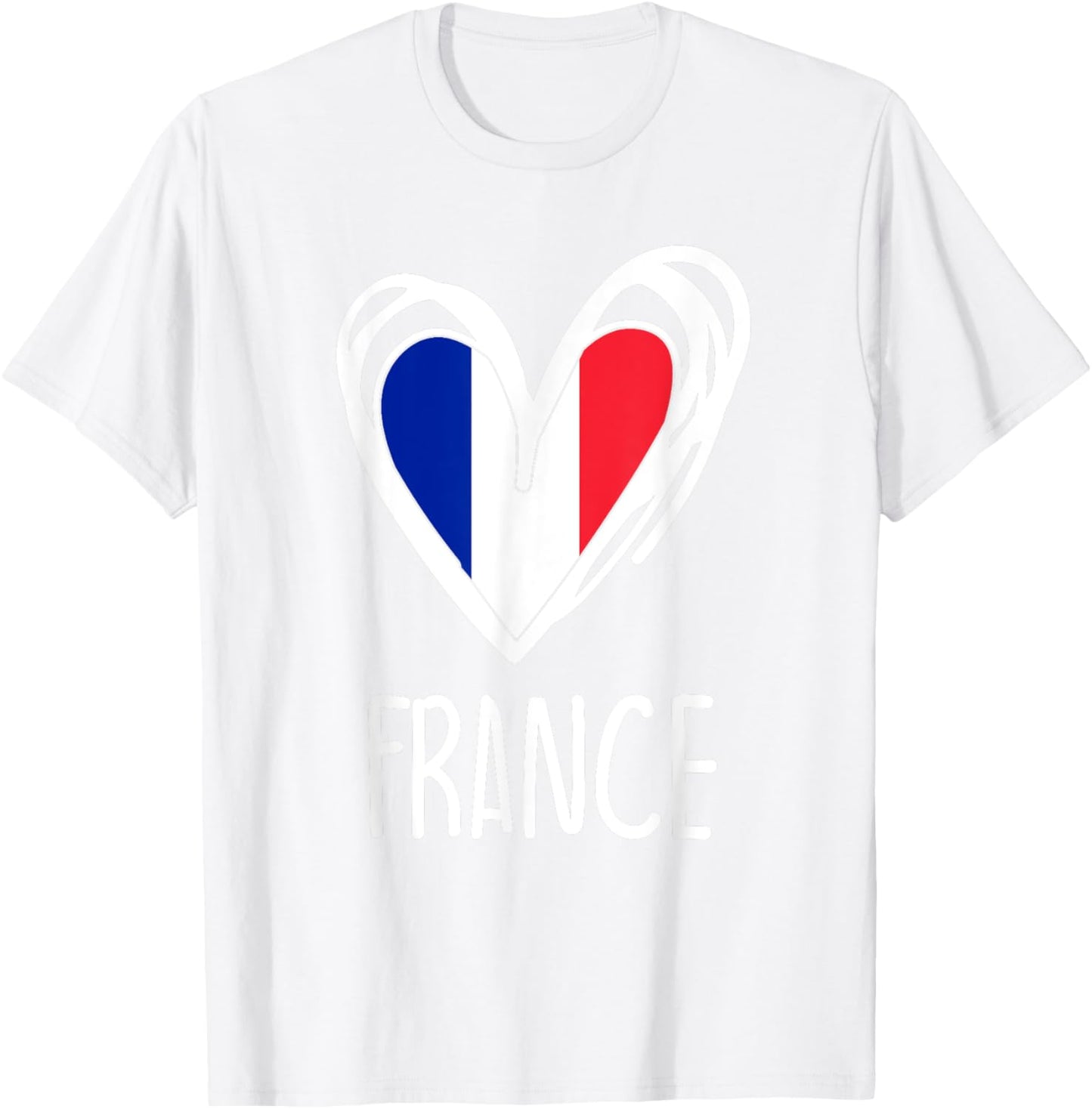 Patriotic France Pride Cute Heart French Flag Kids Girls T-Shirt - T-Shirt | White