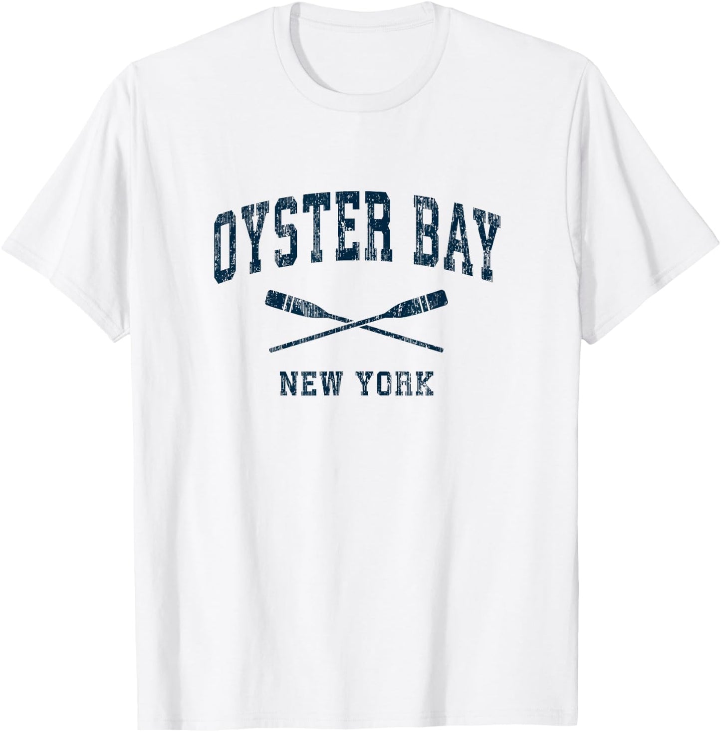 Oyster Bay New York Vintage Nautical Paddles Sports Oars T-Shirt - T-Shirt | White