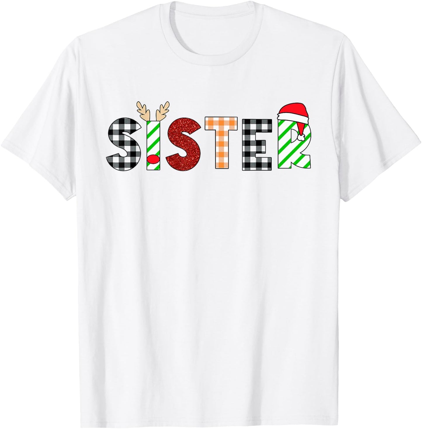 Sister Santa Christmas Family Matching Pajamas Mama Xmas T-Shirt - T-Shirt | White