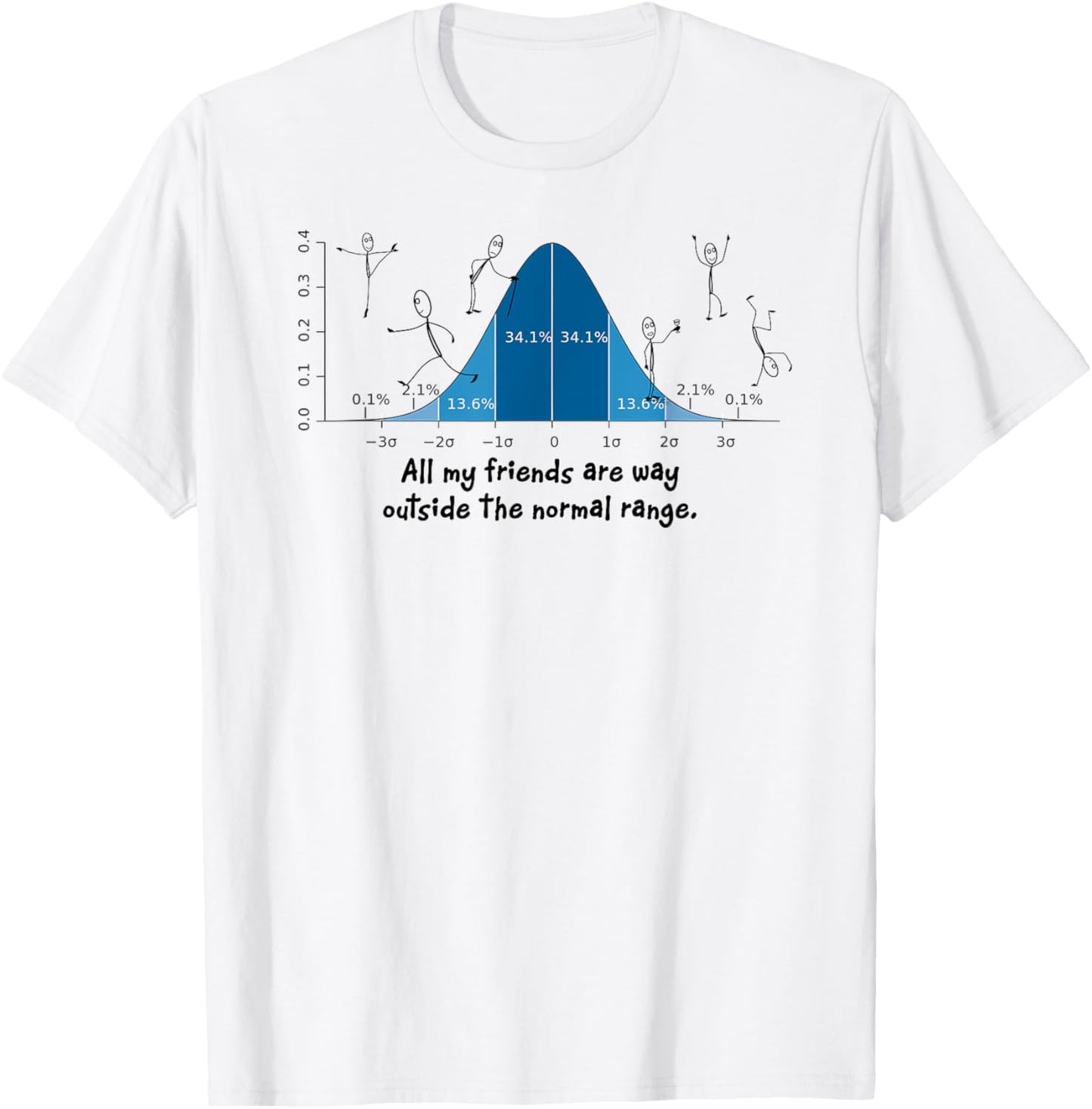 Math Science Statistics Normal Deviation funny T-Shirt - T-Shirt | White