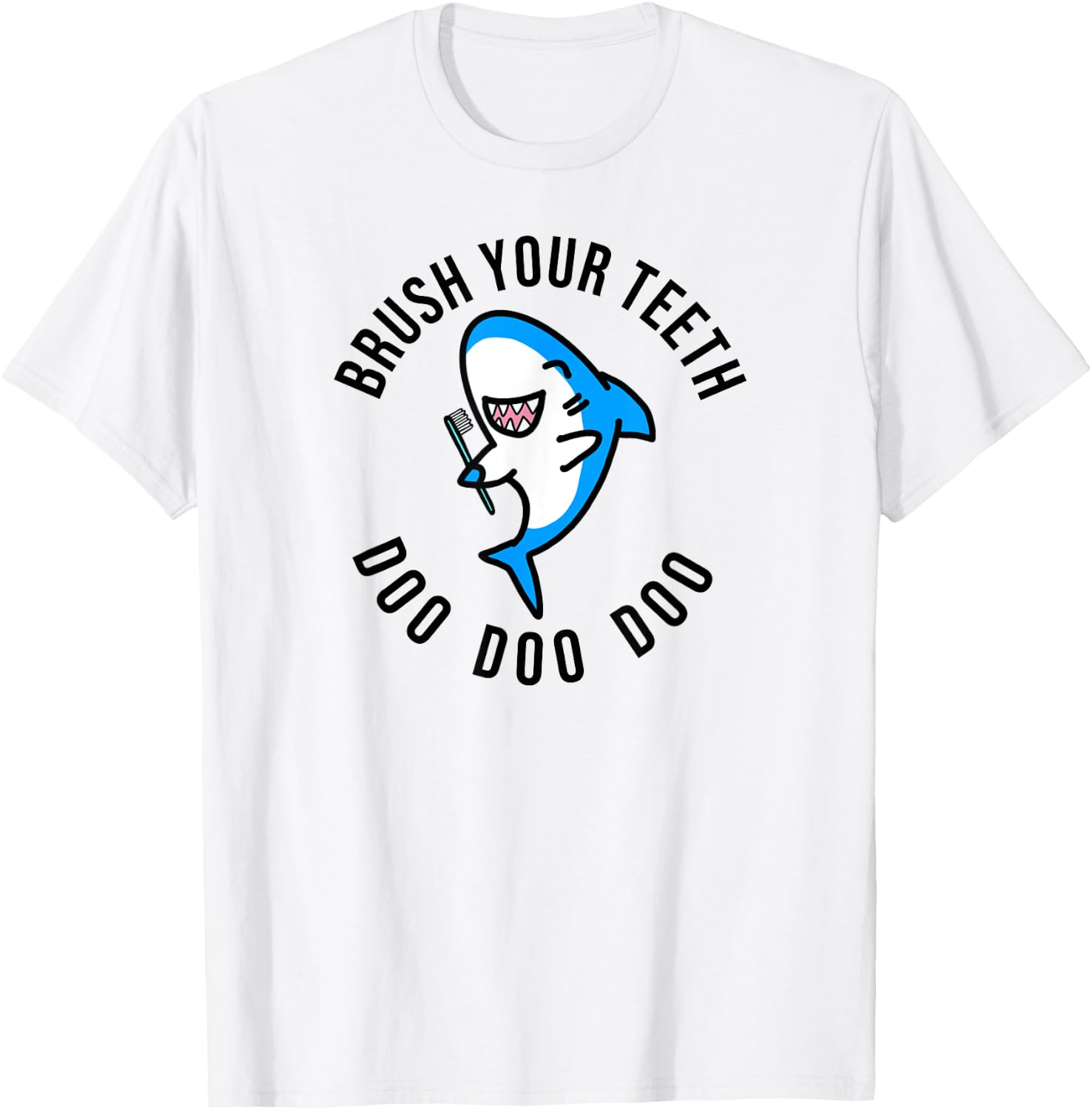 Funny dental shark brush teeth dentist hygienist assistant T-Shirt - T-Shirt | White