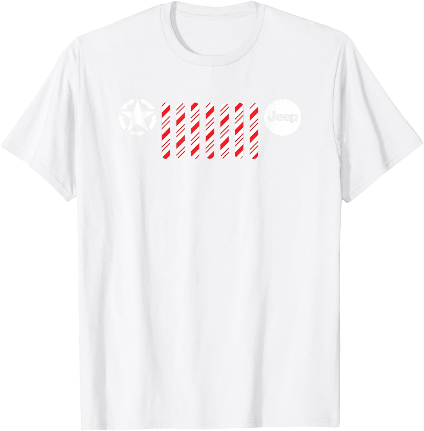 Jeep Candy Cane Grille T-Shirt - T-Shirt | White