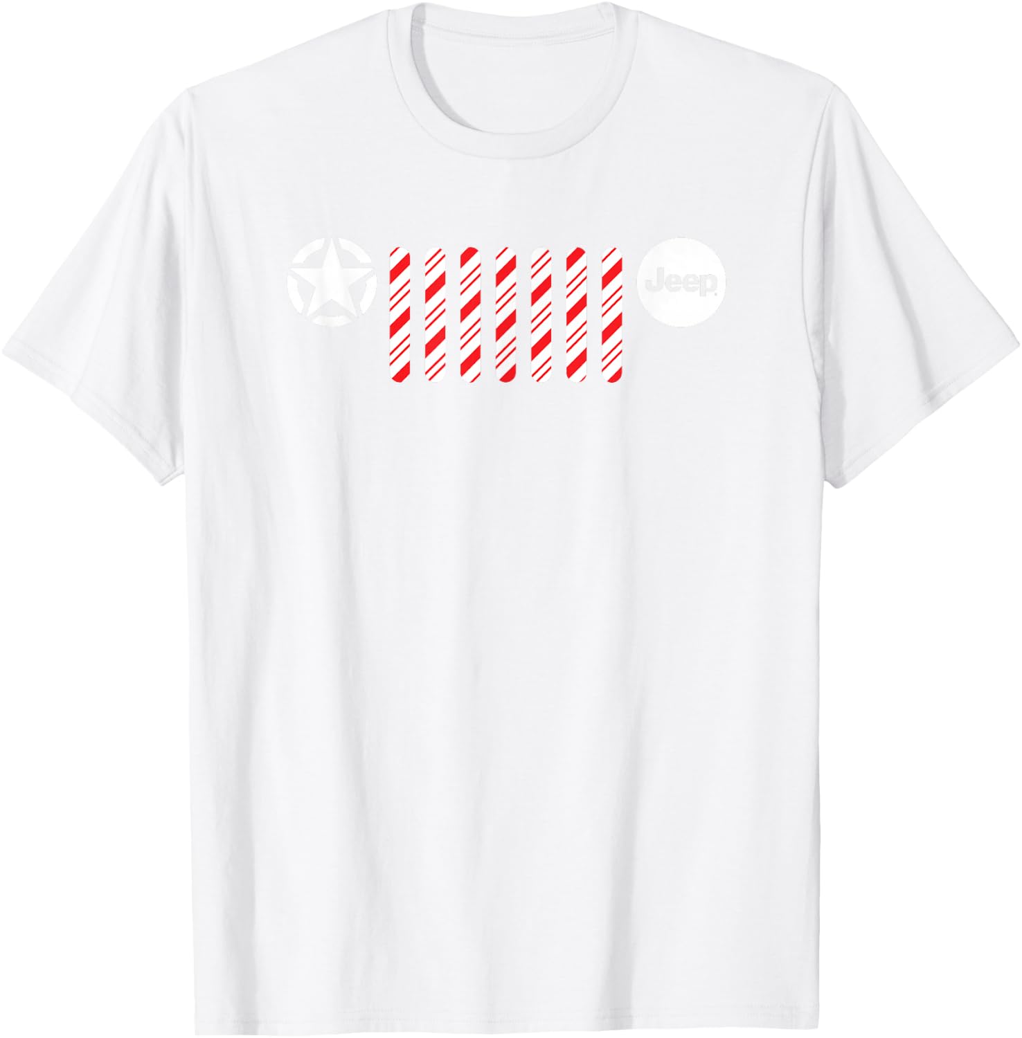 Jeep Candy Cane Grille T-Shirt - T-Shirt | White