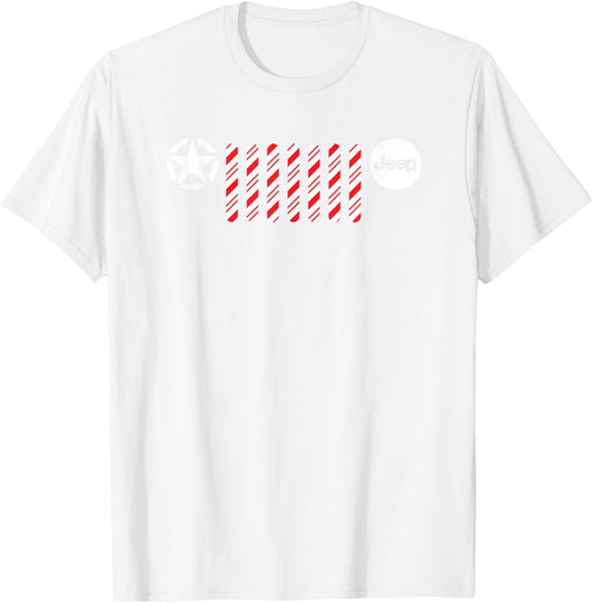 Jeep Candy Cane Grille T-Shirt - T-Shirt | White