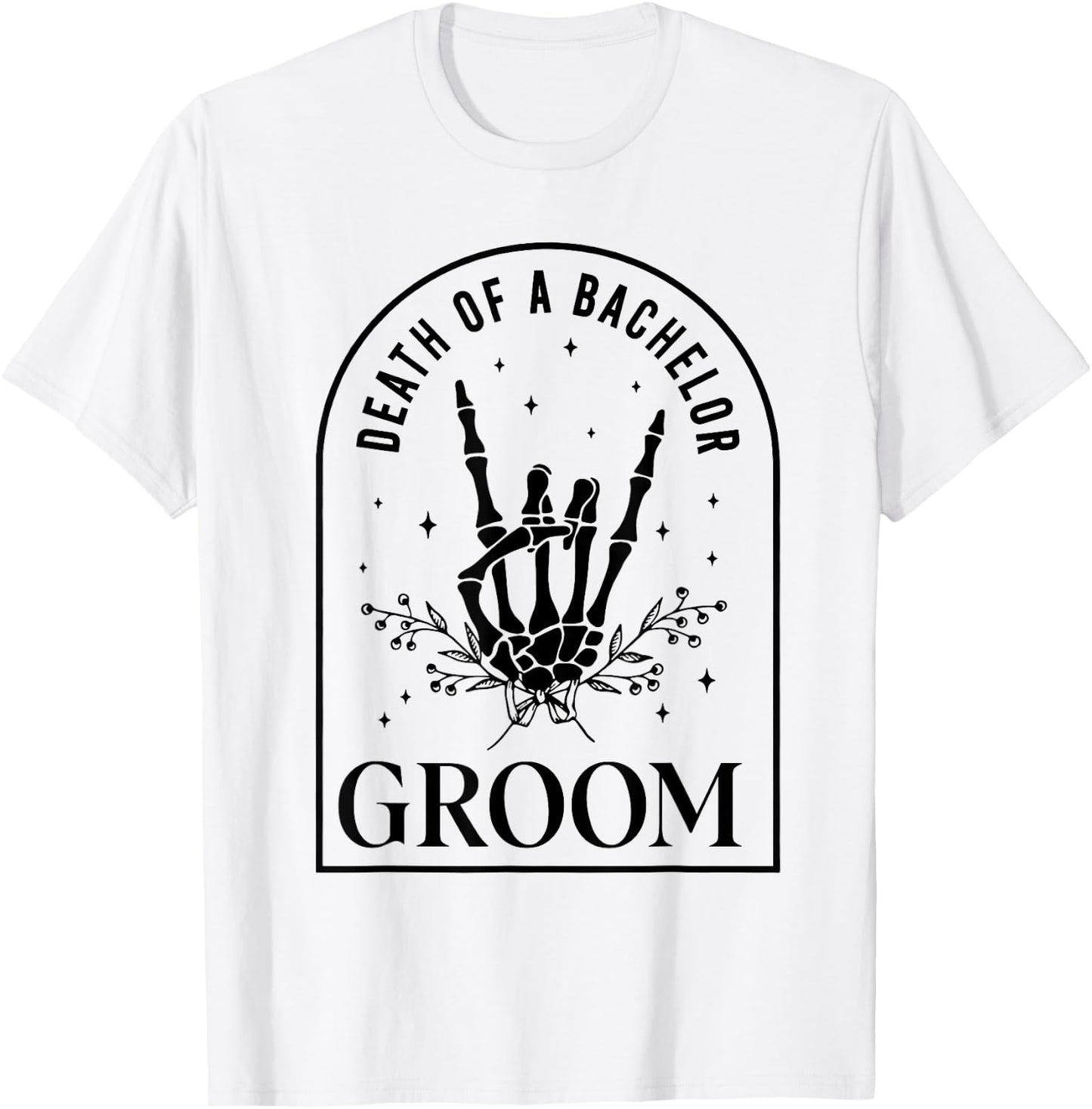 Groom Death of a Bachelor Skeleton Gothic Halloween Party T-Shirt - T-Shirt | White