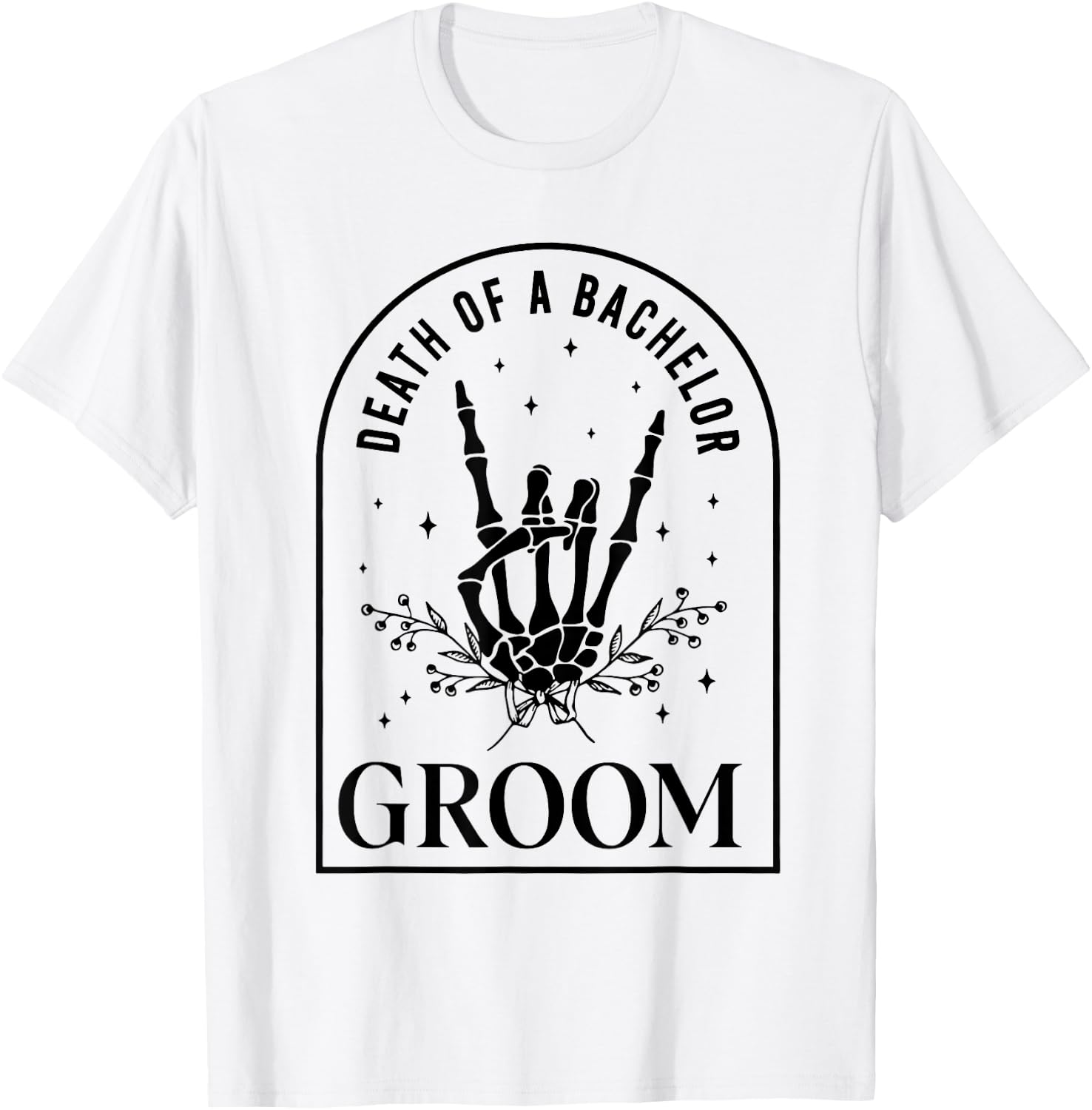 Groom Death of a Bachelor Skeleton Gothic Halloween Party T-Shirt - T-Shirt | White