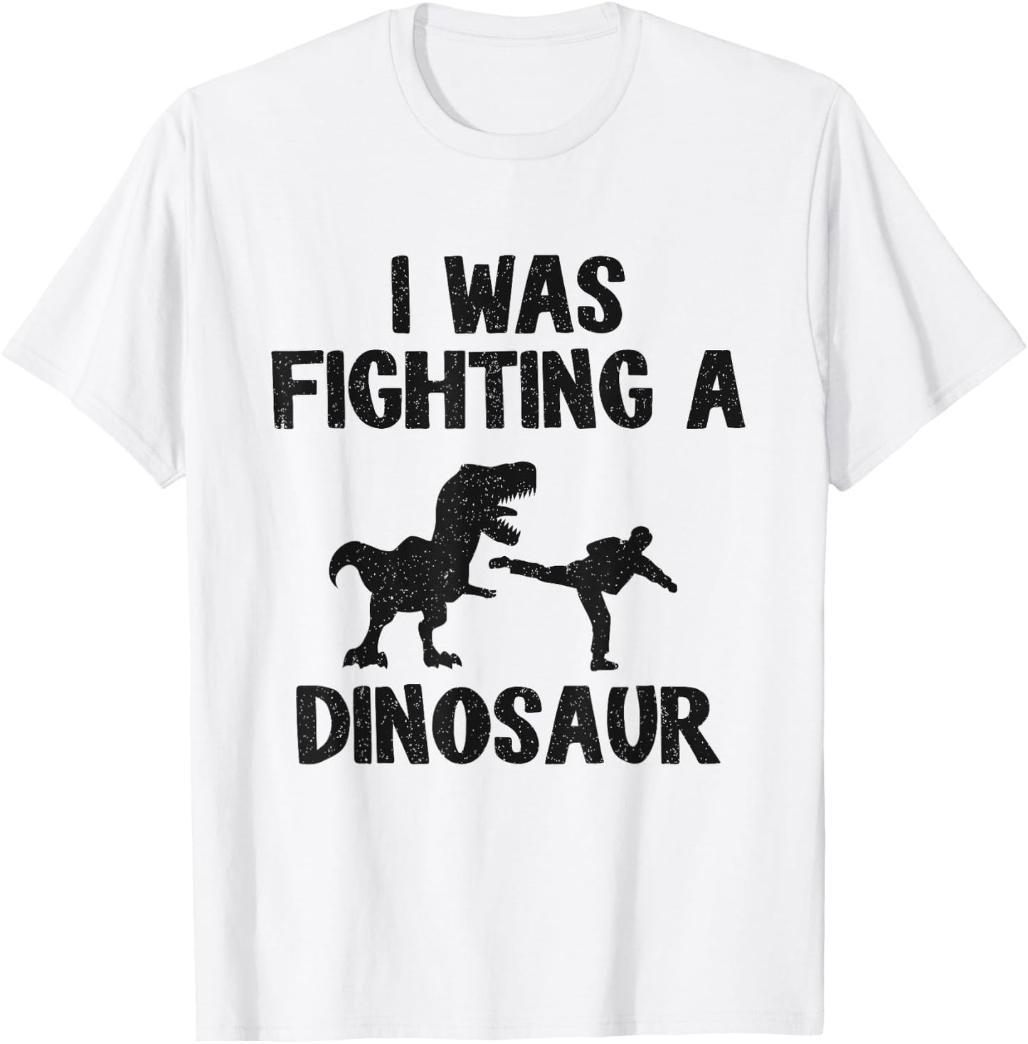 I Was Fighting A Dinosaurier After Surgery Recovery Broken Arm T-Shirt - T-Shirt | White