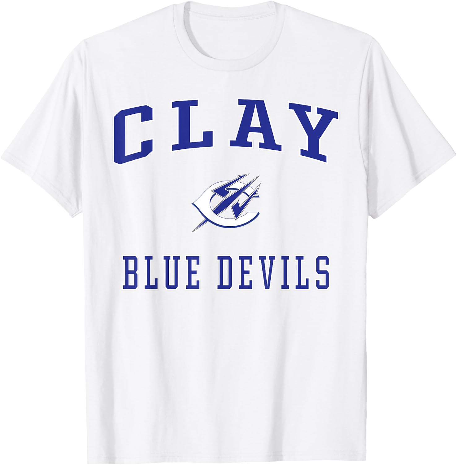 Clay High School Blue Devils T-Shirt - T-Shirt | White