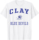 Clay High School Blue Devils T-Shirt - T-Shirt | White