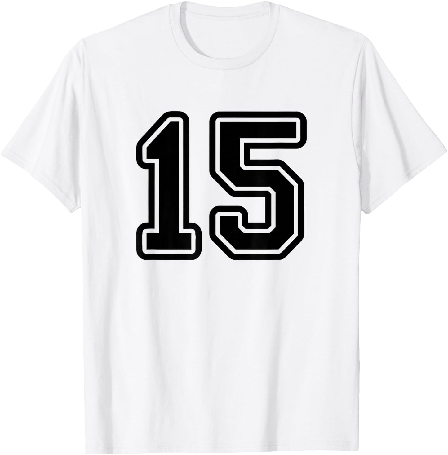 Sport Team Number #15 T-Shirt - T-Shirt | White
