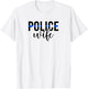 Boho Police Wife Of A Police Officer Wife Cop Wife T-Shirt - T-Shirt | White