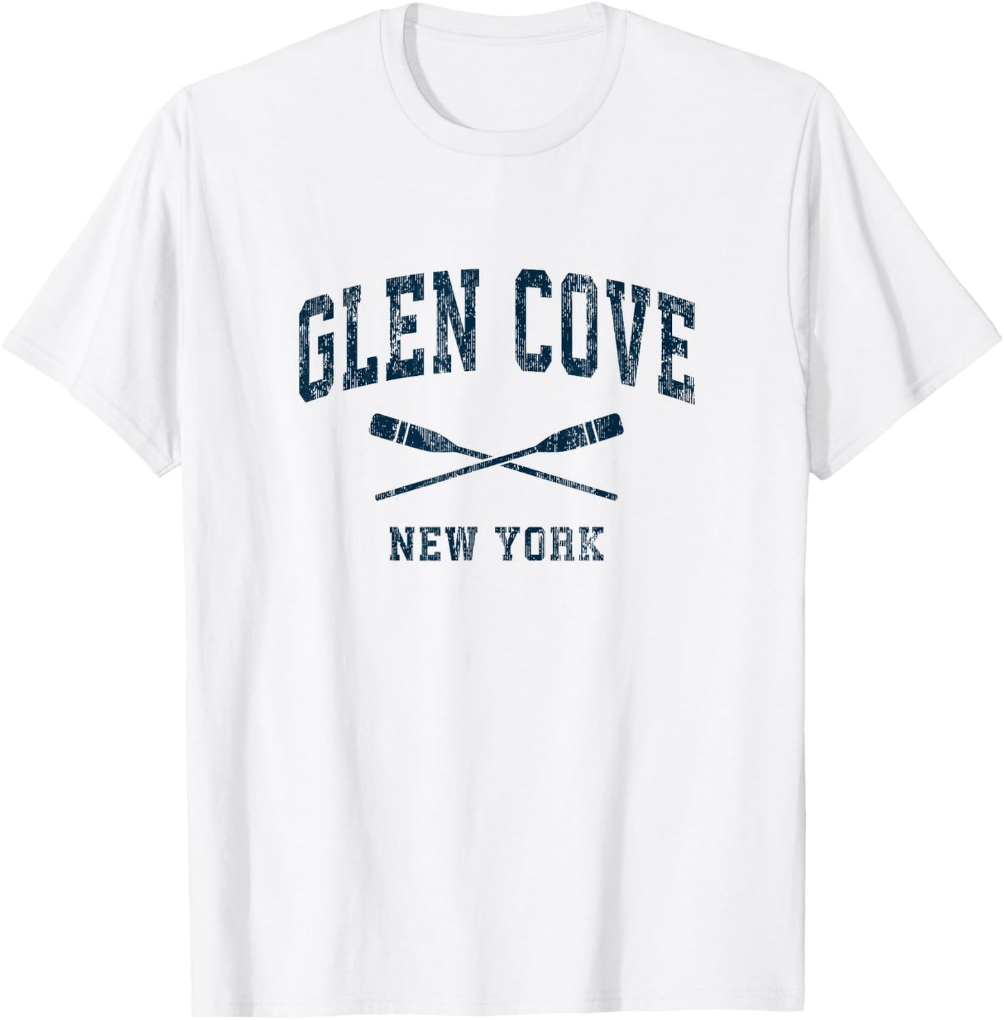 Glen Cove New York Vintage Nautical Paddles Sports Oars T-Shirt - T-Shirt | White