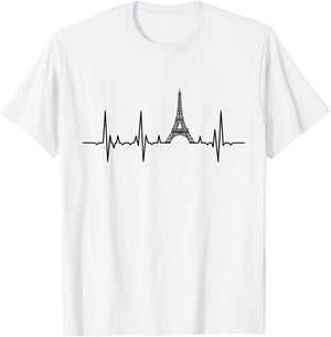 Eiffelturm Herzschlag Paris Herzklopfen Frankreich T-Shirt - T-Shirt | White