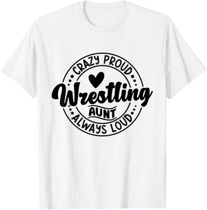 Wrestling Auntie Wrestler Wrestle Proud Aunt Mother's Day T-Shirt - T-Shirt | White