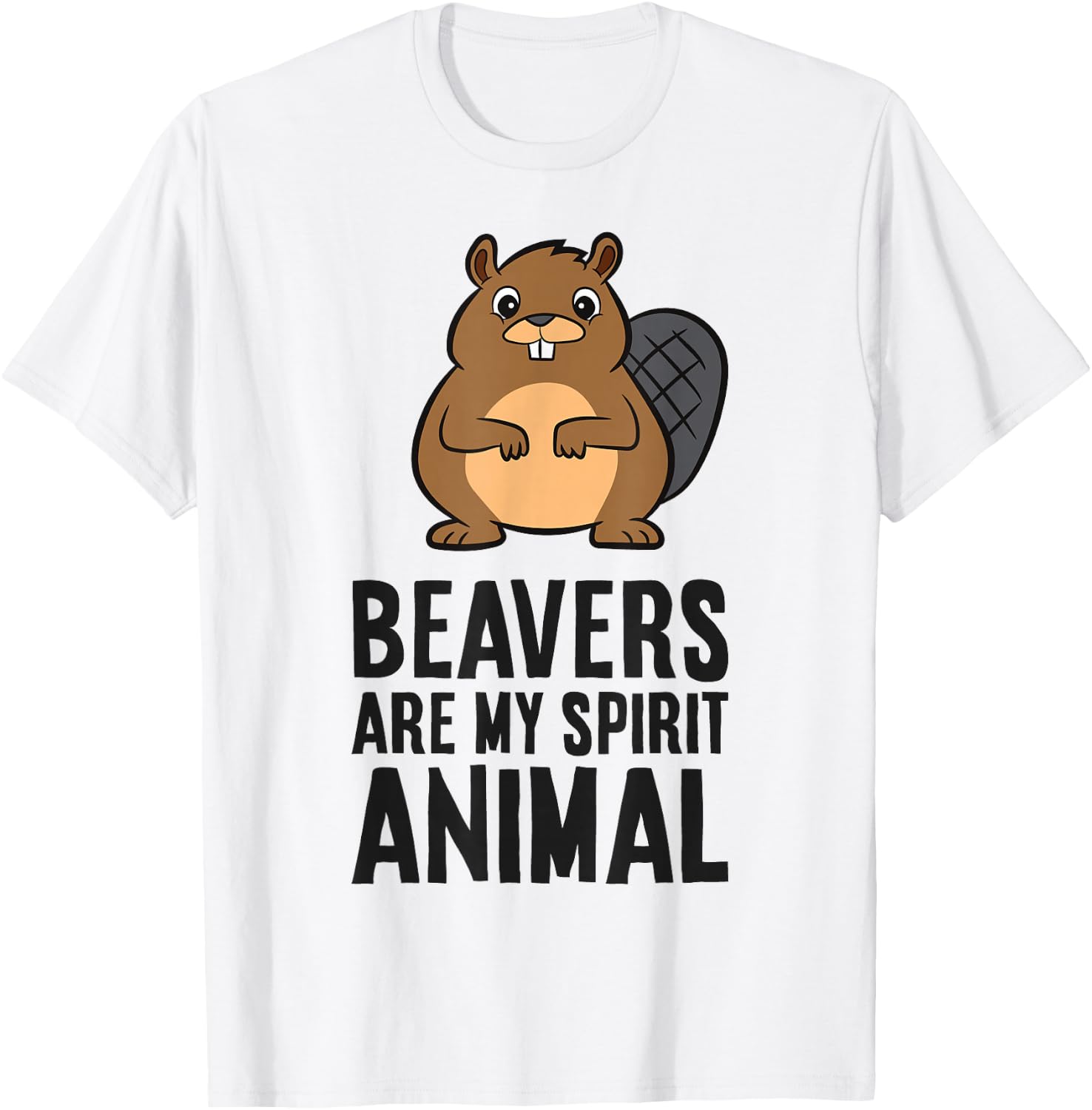 Beavers Are My Spirit Animal Cute Beaver T-Shirt - T-Shirt | White