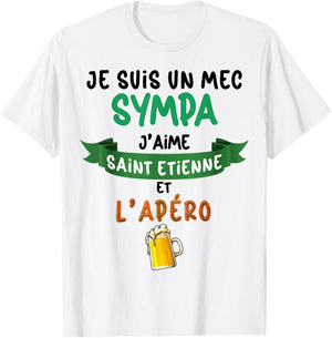 Saint Etienne Man Nice Beer Football Supporter , white, S T-Shirt - T-Shirt | White