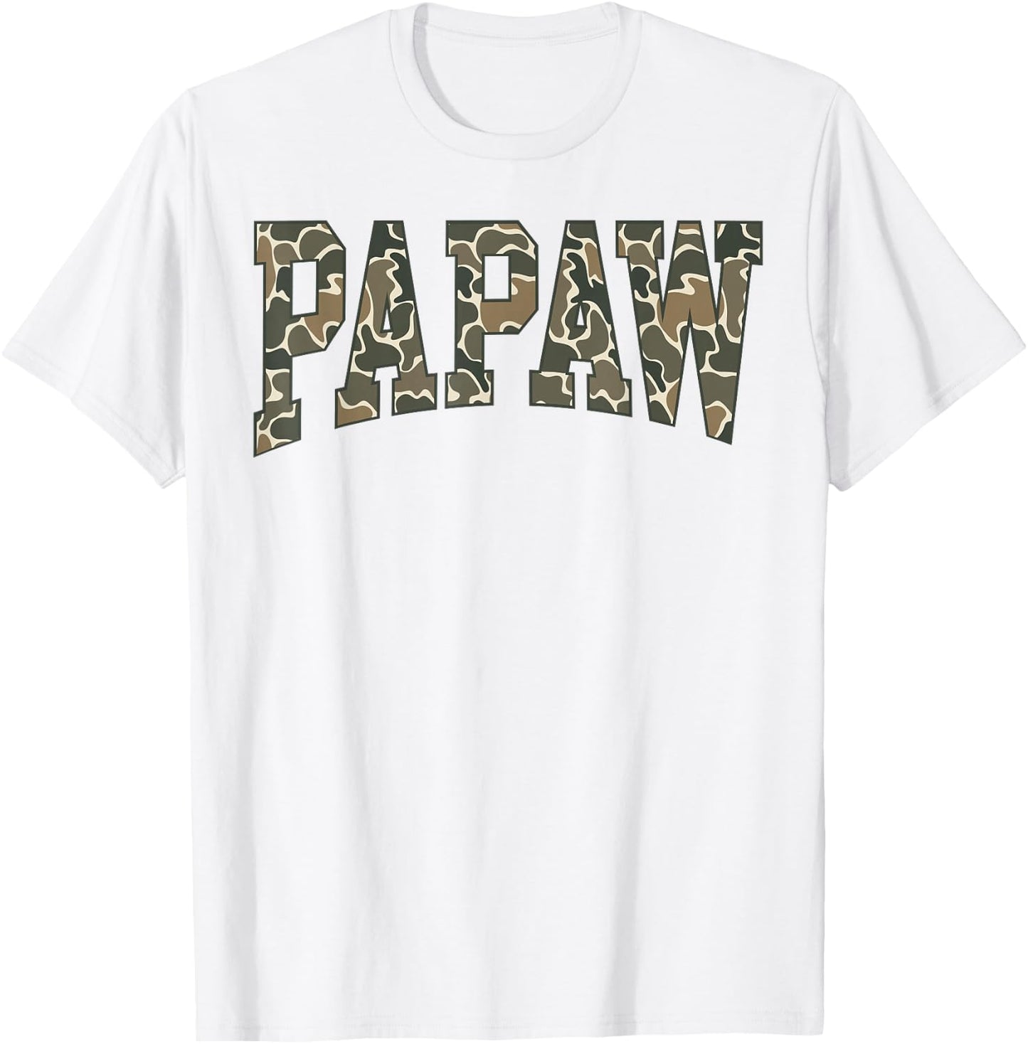 Papaw Camo Camouflage Father's Day Grandfather T-Shirt - T-Shirt | White