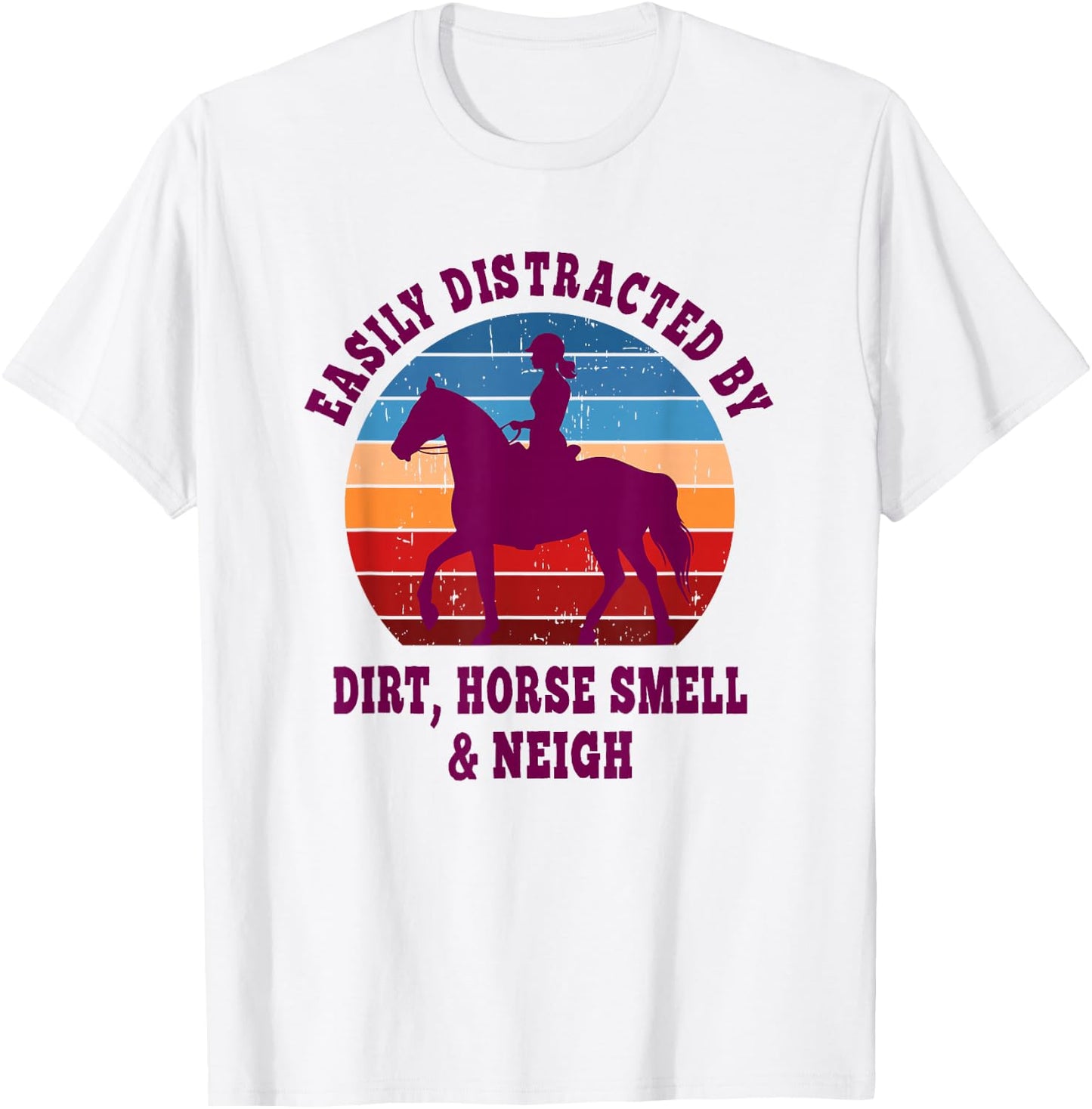 Retro Horse Smell And Neigh Horse Girl T-Shirt - T-Shirt | White